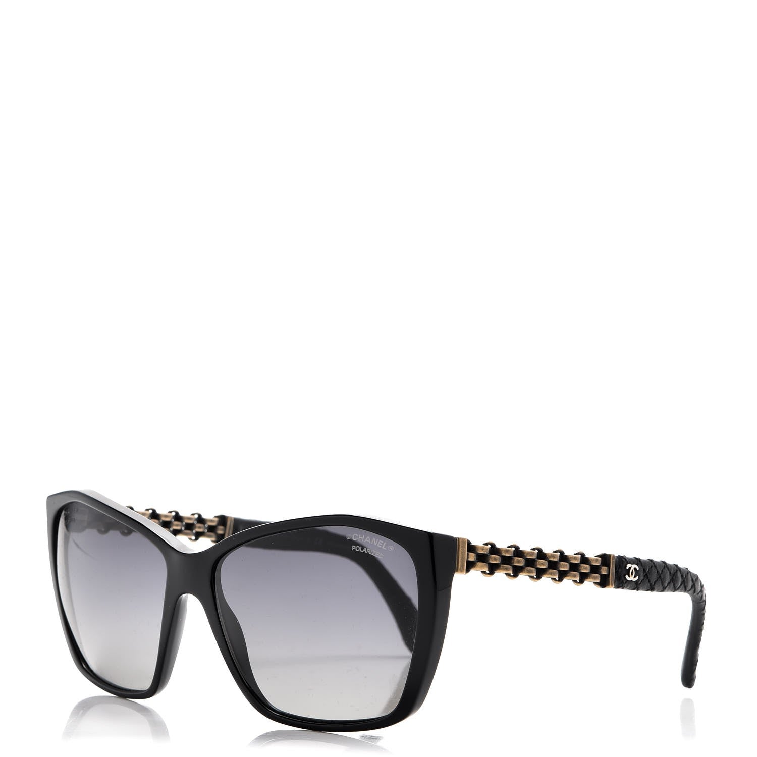 Chanel Lambskin Quilted Reissue Polarized Sunglasses 5327-Q Black 1 of 8