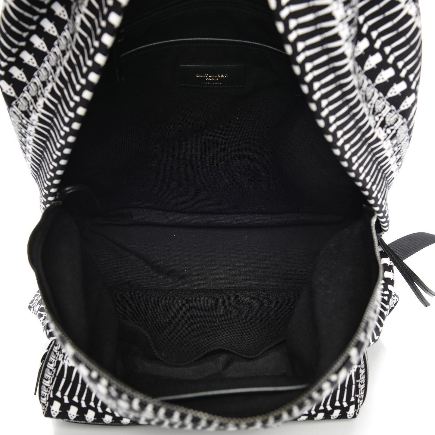 Nylon City Skeleton Print Backpack Black White