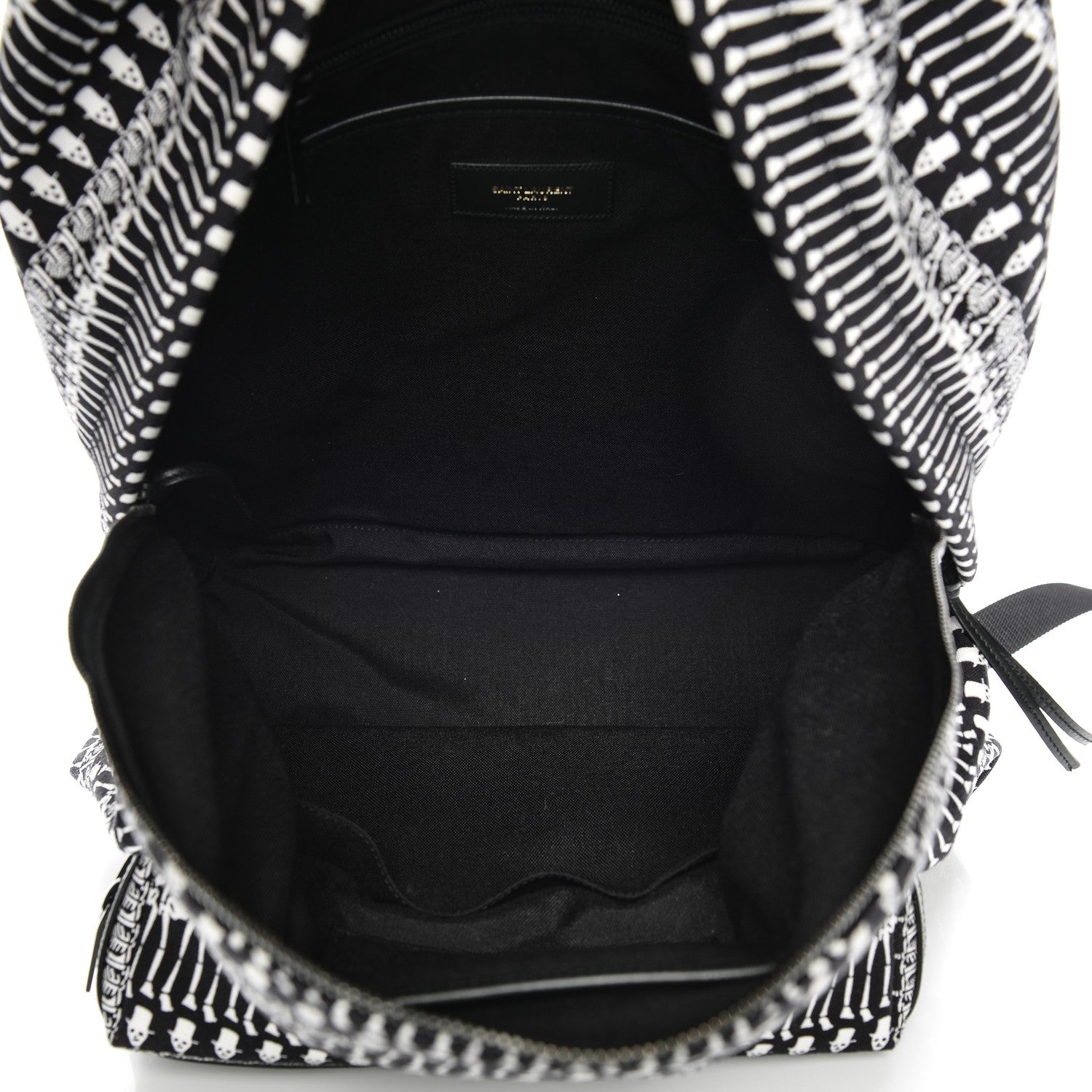 Saint Laurent Nylon City Skeleton Print Backpack Black White 5 of 9