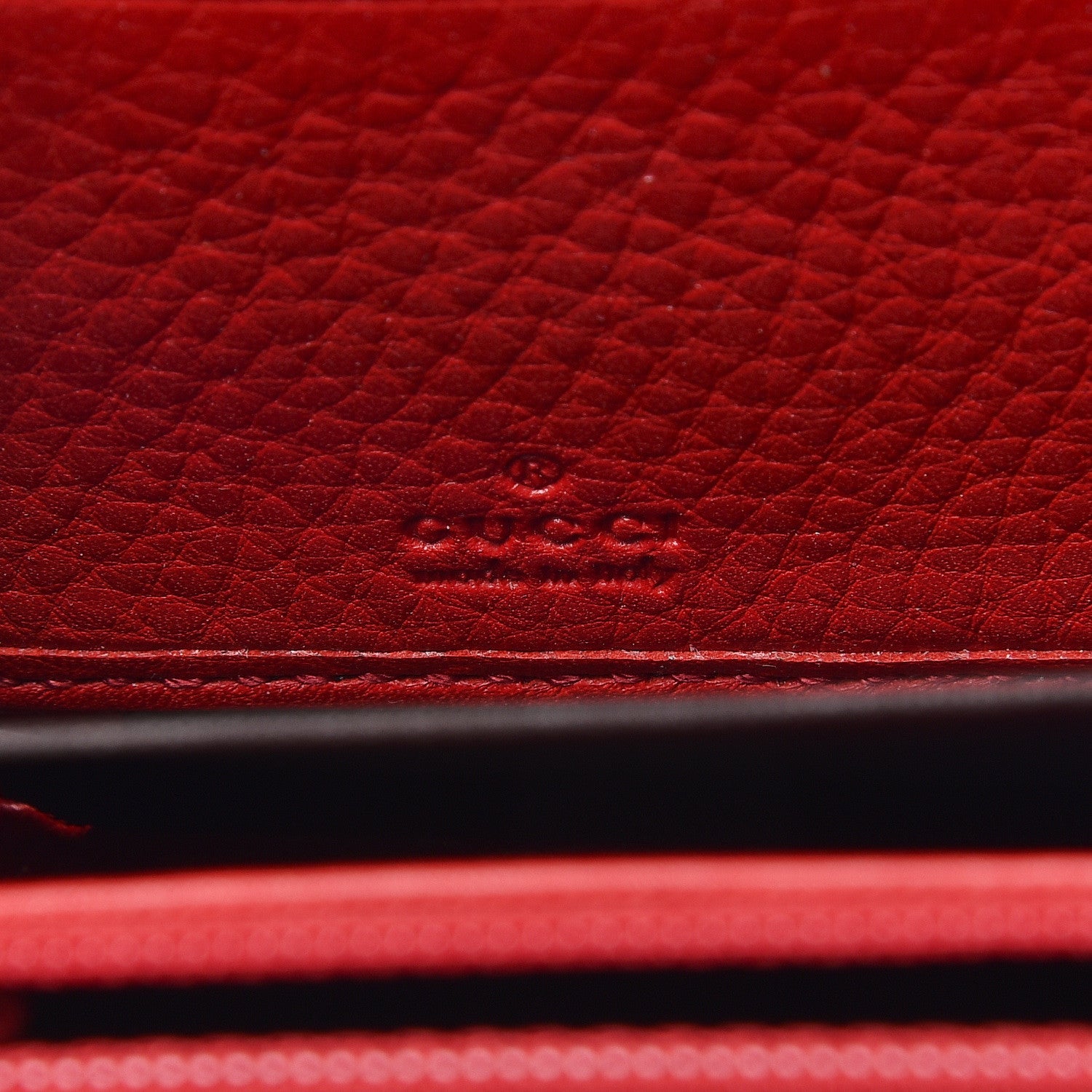 Gucci Pebbled Calfskin Soho Zip Around Wallet Red 6 of 15