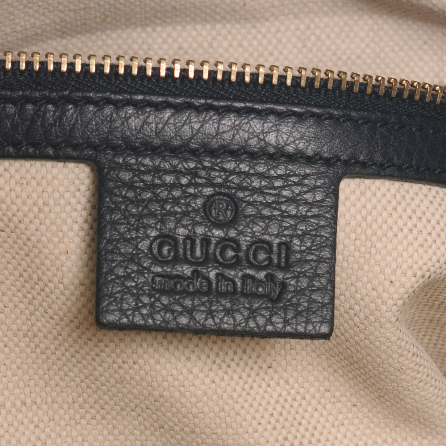 Calfskin Vintage Web Medium Boston Navy
