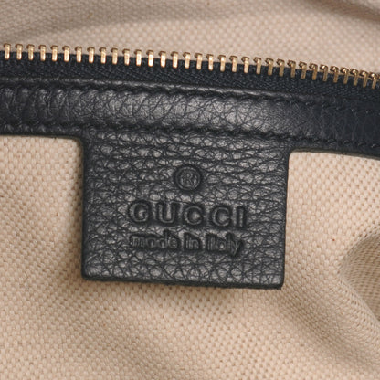 Gucci Calfskin Vintage Web Medium Boston Navy 6 of 8