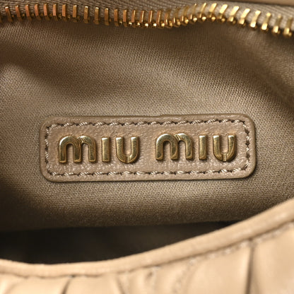 Miu Miu Nappa Matelasse Small Wander Hobo Sabbia 6 of 9