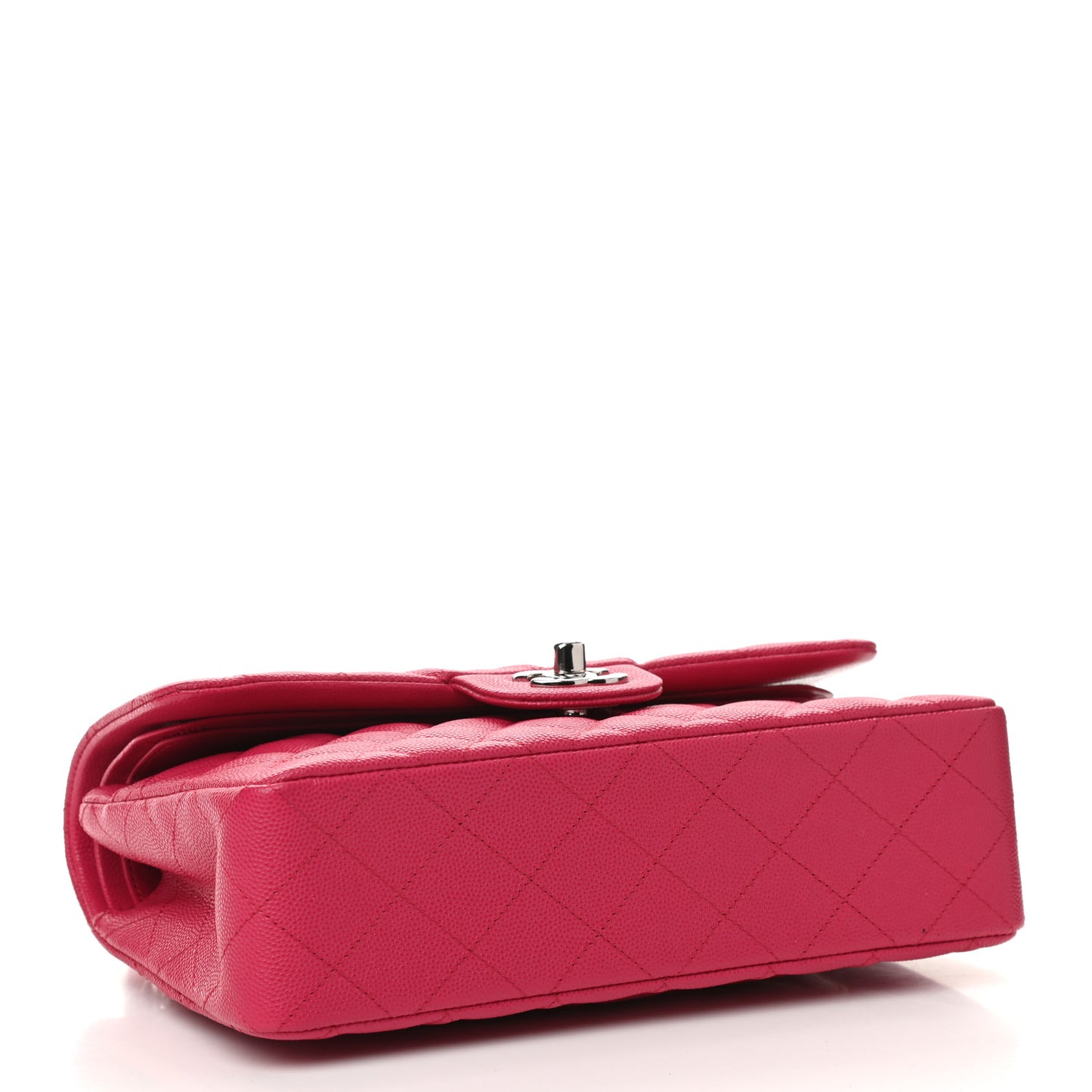 Caviar Quilted Small Double Flap Dark Pink