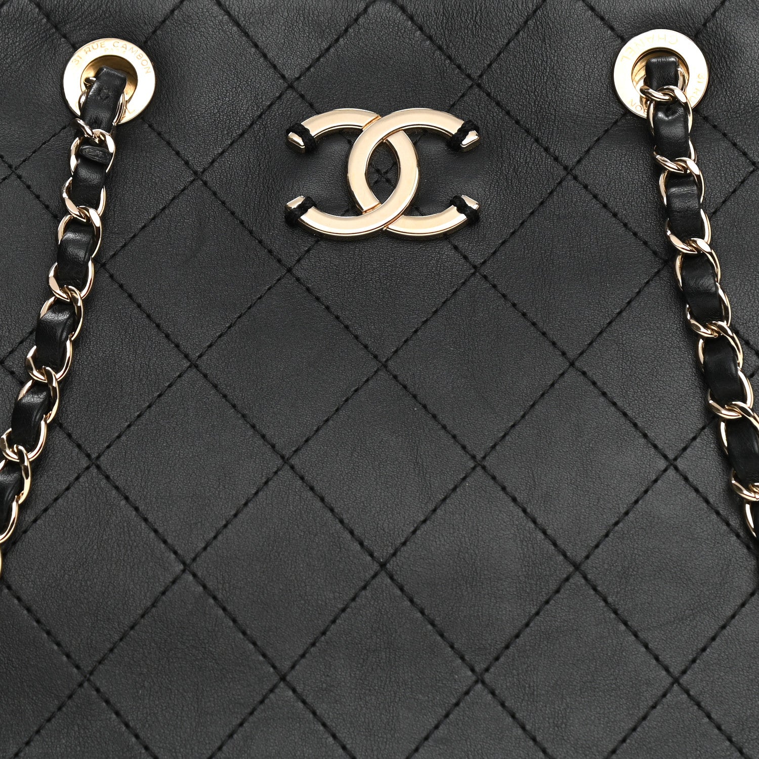 Chanel Calfskin Large Serial Shopper Tote Black 8 of 14