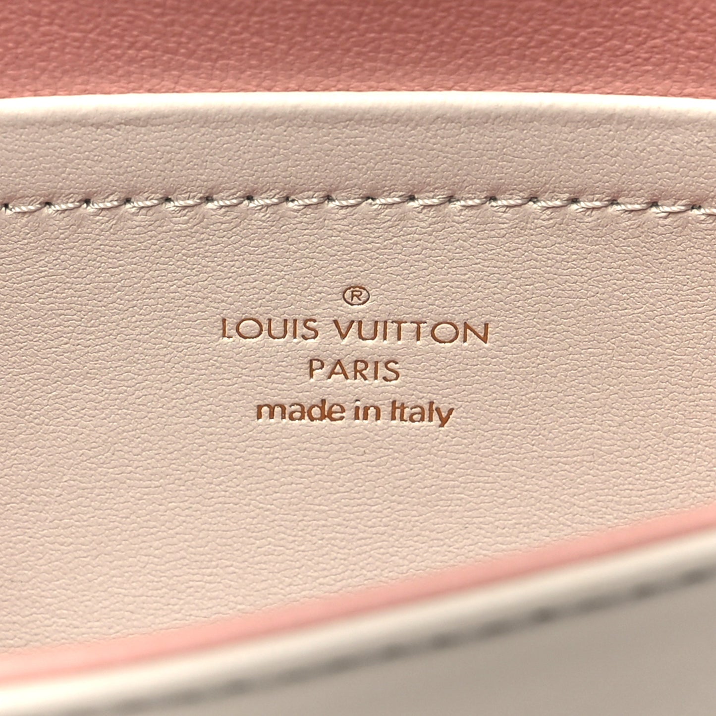 Lambskin Embossed Monogram Pochette Coussin Natural Cream
