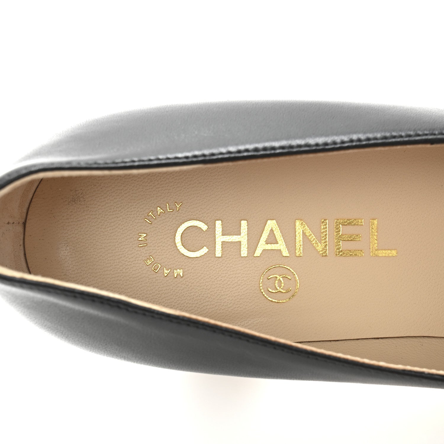 Chanel Lambskin Patent Cap Toe CC Pumps 36 Black 8 of 12
