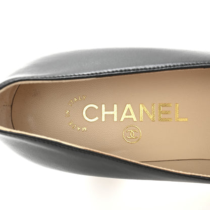 Chanel Lambskin Patent Cap Toe CC Pumps 36 Black 8 of 12