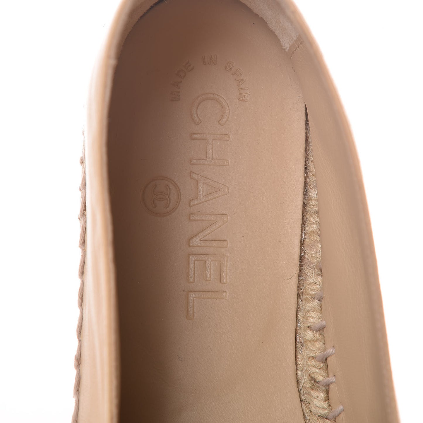 Lambskin CC Espadrilles 38 Beige Black