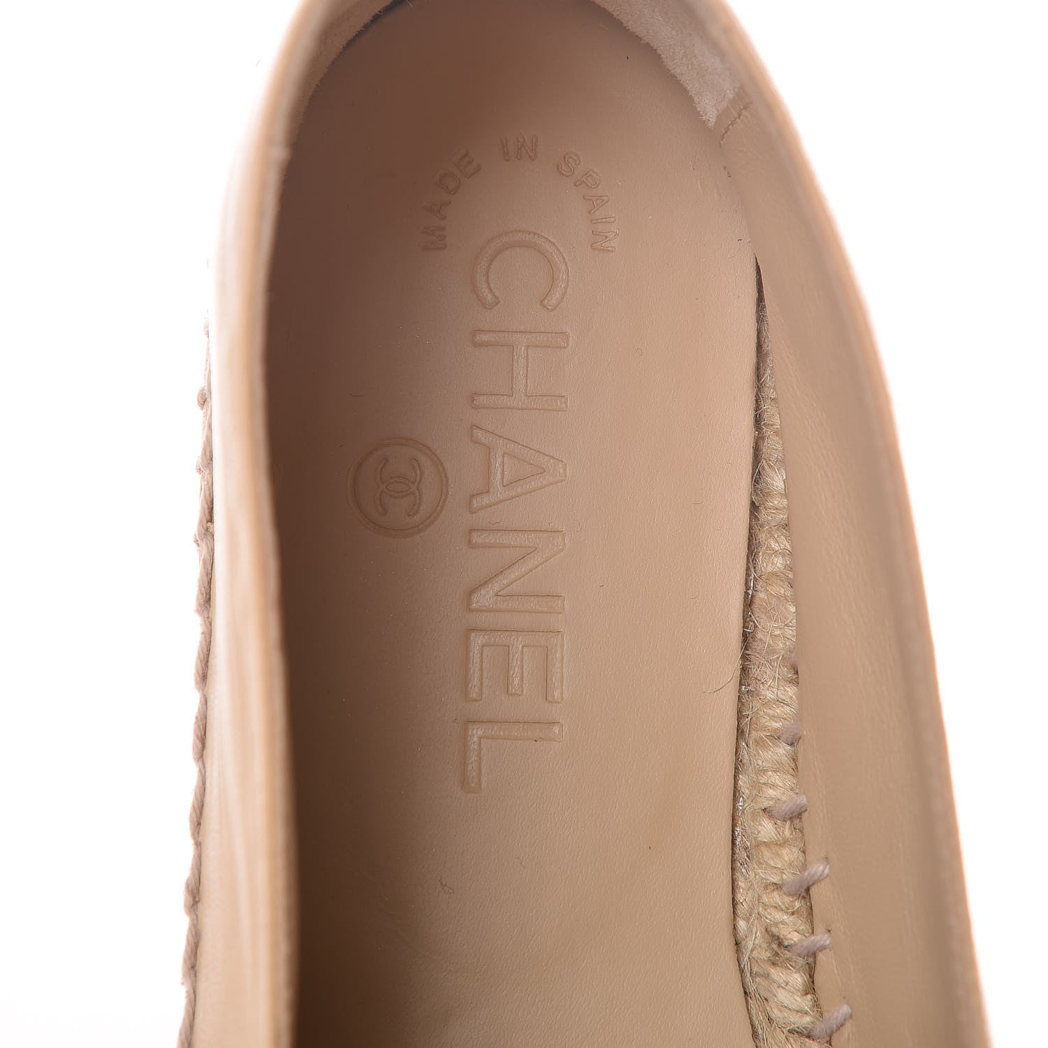 Chanel Lambskin CC Espadrilles 38 Beige Black 8 of 10