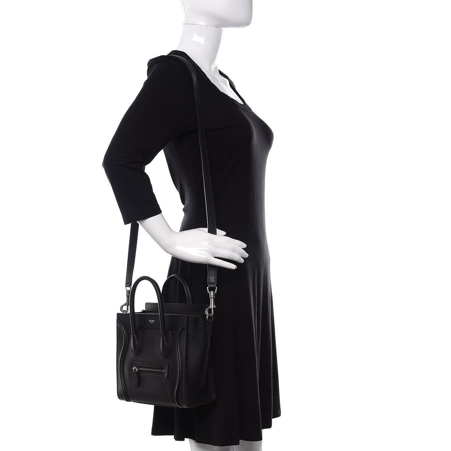 Drummed Calfskin Nano Luggage Black