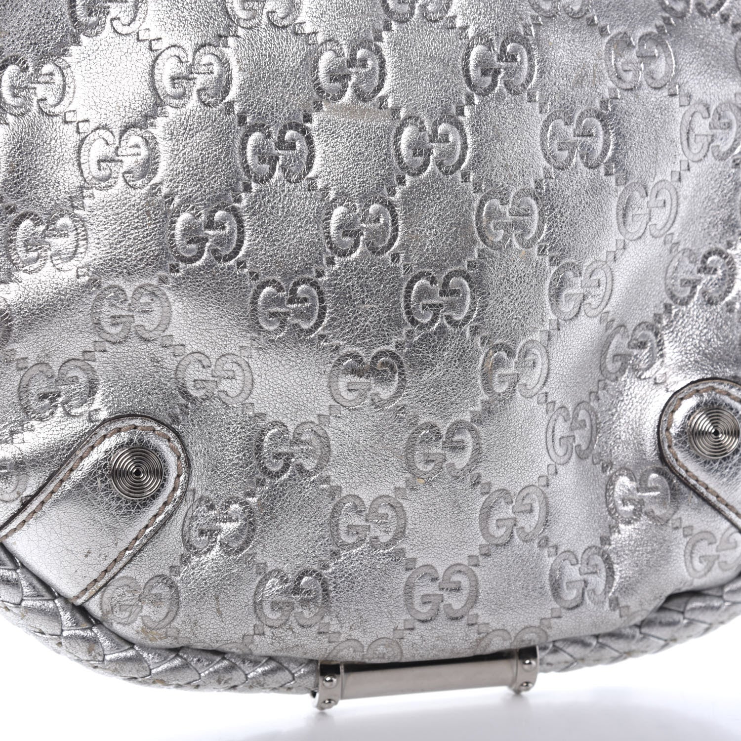 Gucci Guccissima Small Britt Tassel Shoulder Bag Silver 15 of 17