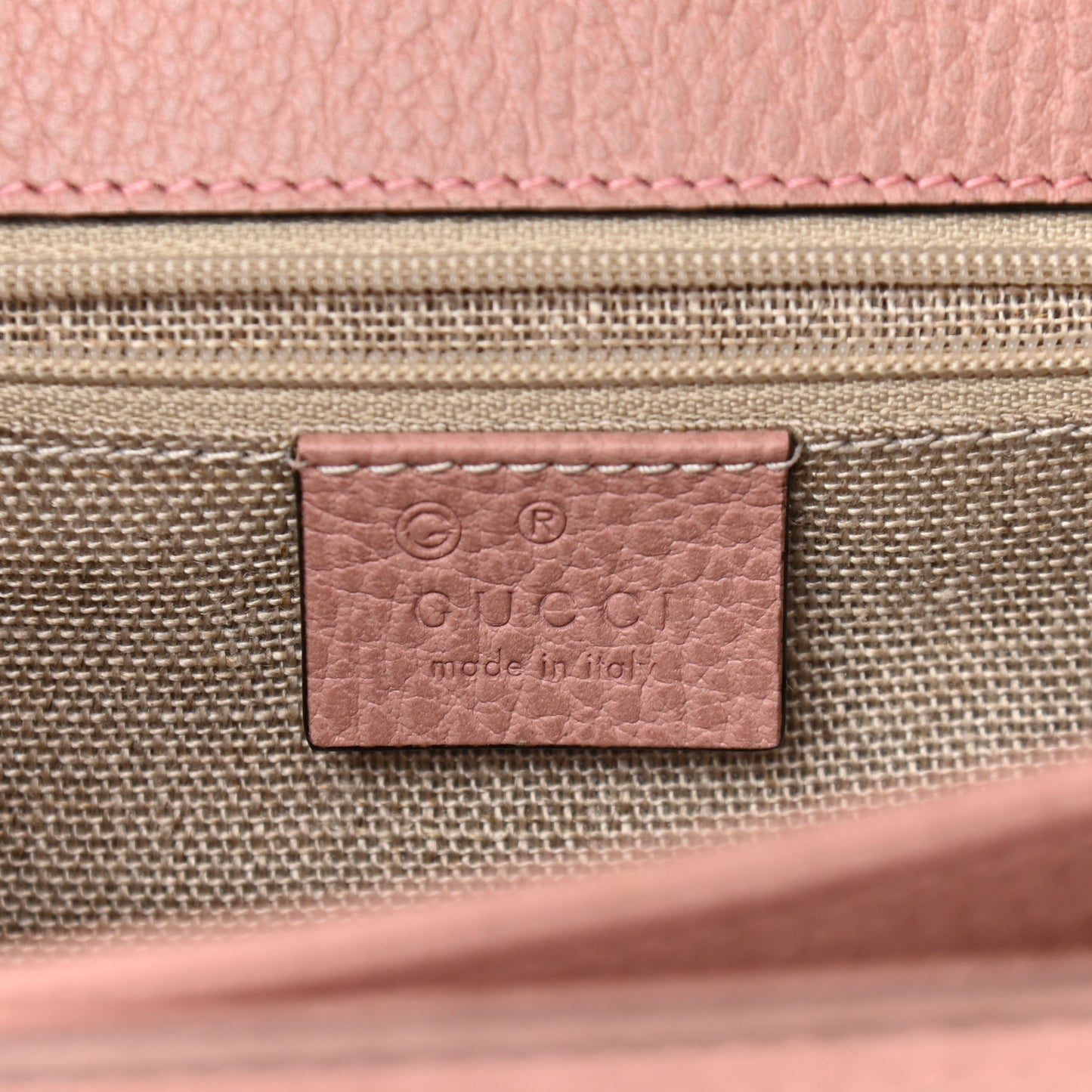 Dollar Calfskin Small Interlocking G Shoulder Bag Soft Pink