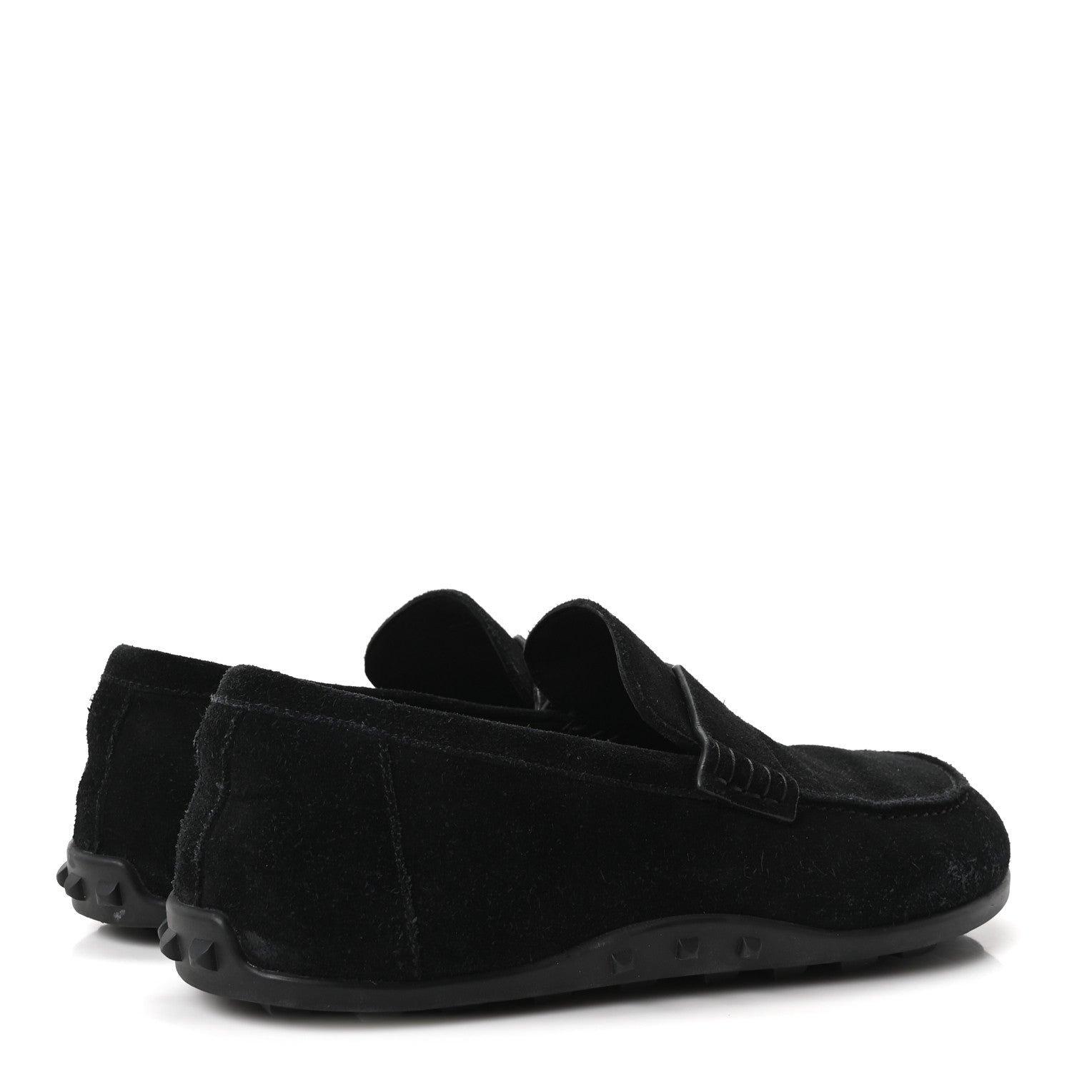 Hermes Suede Calfskin Womens Lazy Loafers 38.5 Black 5 of 10
