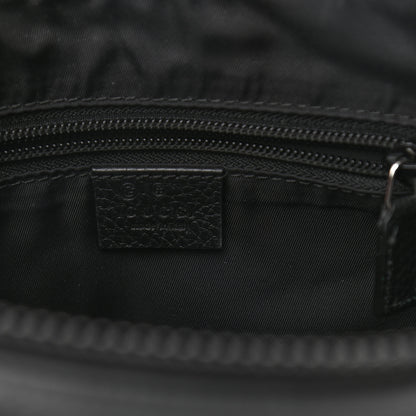 Gucci Nylon Monogram Dollar Calfskin Flat Messenger Bag Black 6 of 10