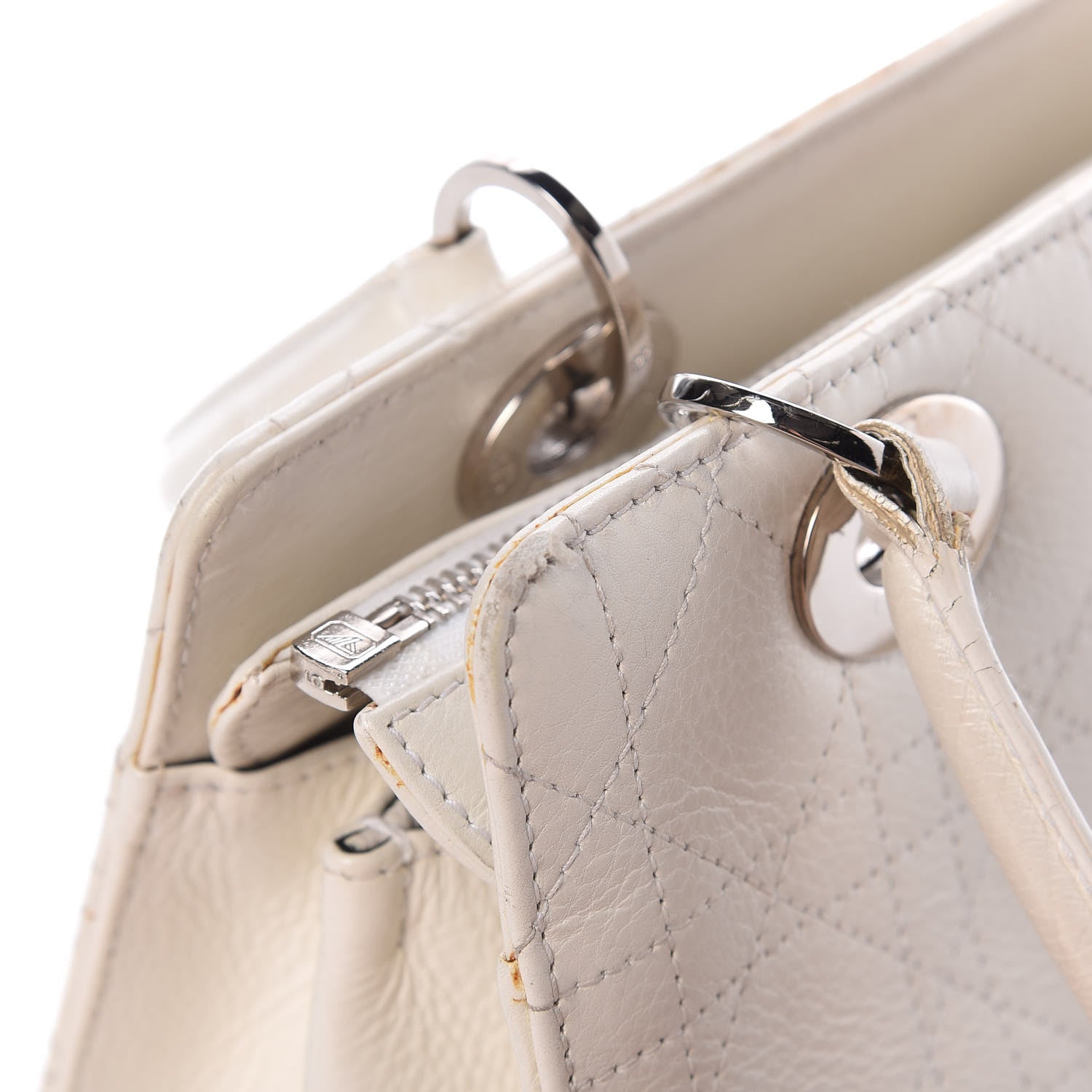 Christian Dior Calfskin Cannage Stitched East West Lady Dior White 22 of 29
