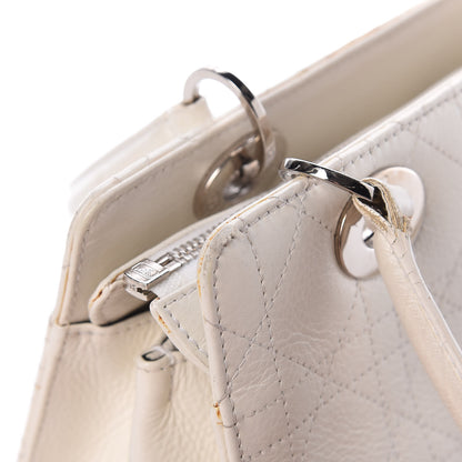 Christian Dior Calfskin Cannage Stitched East West Lady Dior White 22 of 29