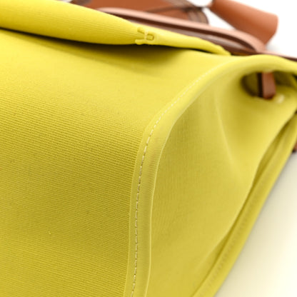 Hermes Vache Hunter Toile Herbag Zip 31 PM Lime Naturel 11 of 14