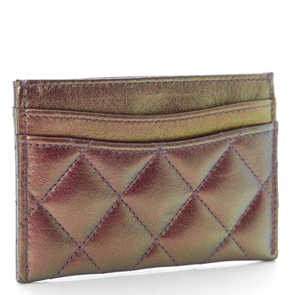 Chanel Iridescent Calfskin Quilted Card Holder Pink 3 of 8