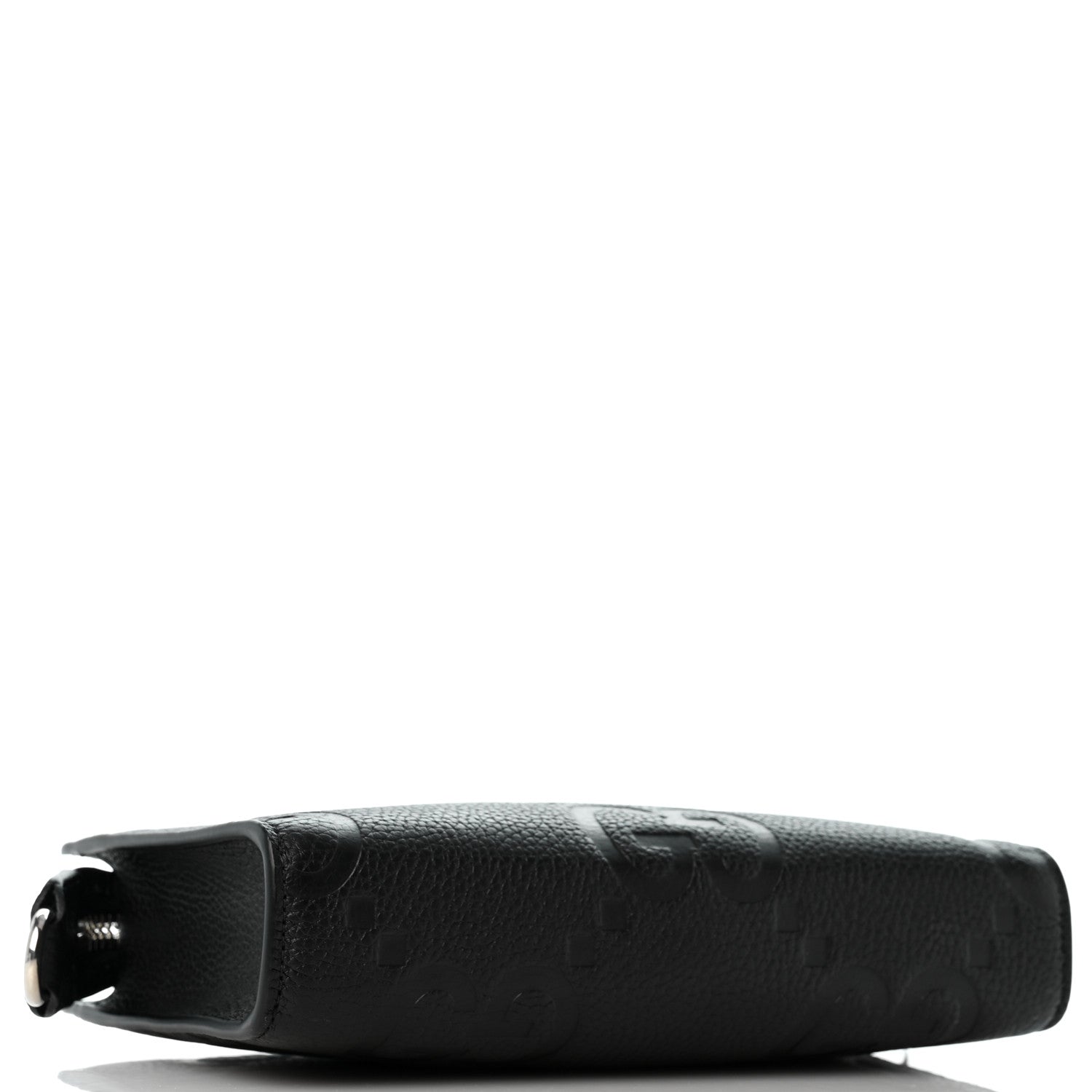 Gucci Monogram Jumbo GG Textured Dollar Calfskin Crossbody Bag Black 4 of 9