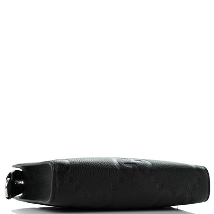 Gucci Monogram Jumbo GG Textured Dollar Calfskin Crossbody Bag Black 4 of 9