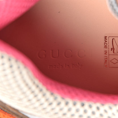 Gucci X SEGA Mesh Canvas Calfskin Womens Flashtrek Sneakers 38 White Box Pink Ardesia Loess 6 of 7