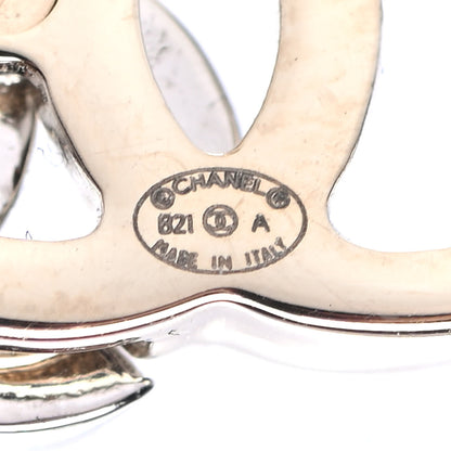 Chanel Crystal Double CC Earrings Gold Silver 4 of 4