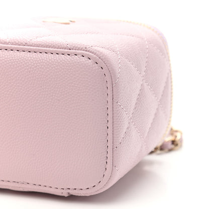 Chanel Caviar Quilted Mini Vanity Case With Chain Light Pink 9 of 9