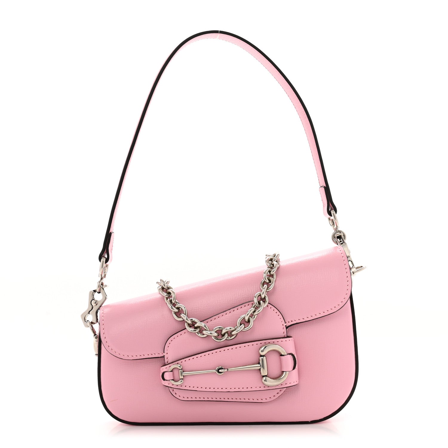 Gucci Calfskin Mini Horsebit 1955 Asymmetric Shoulder Bag Pink 1 of 10