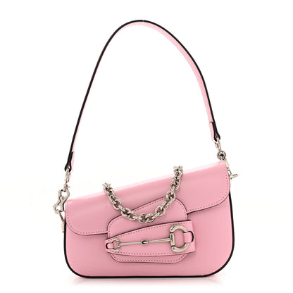 Gucci Calfskin Mini Horsebit 1955 Asymmetric Shoulder Bag Pink 1 of 10