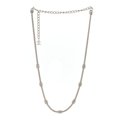 Chanel Metal CC Short Chain Necklace Silver 3 of 6