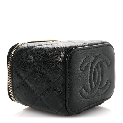 Chanel Caviar Quilted Mini Vanity Case With Chain Black 4 of 11