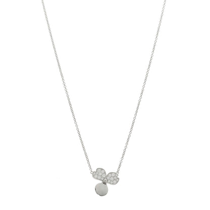 Tiffany Platinum Diamond .17ctw Small Paper Flowers Pendant Necklace 1 of 6