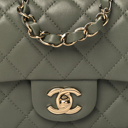 Chanel Lambskin Quilted Mini Rectangular Flap Green 7 of 9