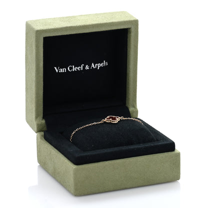 Van Cleef & Arpels 18K Rose Gold Carnelian Sweet Alhambra Bracelet 4 of 4