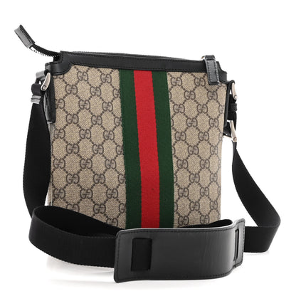 Gucci GG Supreme Monogram Web Messenger Bag Black 3 of 9
