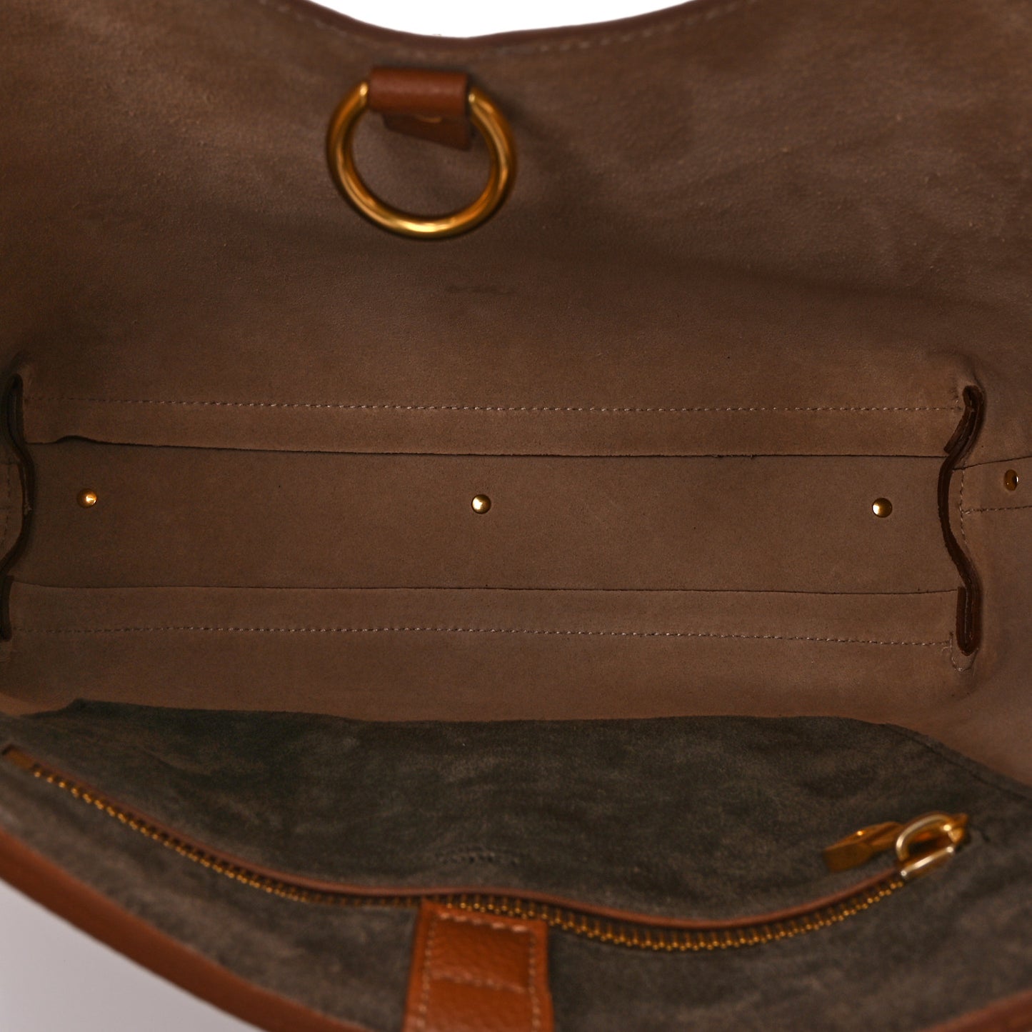 Grained Calfskin Small Marcie Hobo Bag Tan