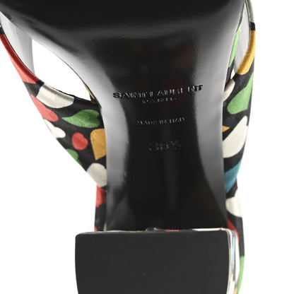 Saint Laurent Satin Heart Bianca Knotted Mule Sandals 36.5 Black Multicolor 7 of 10