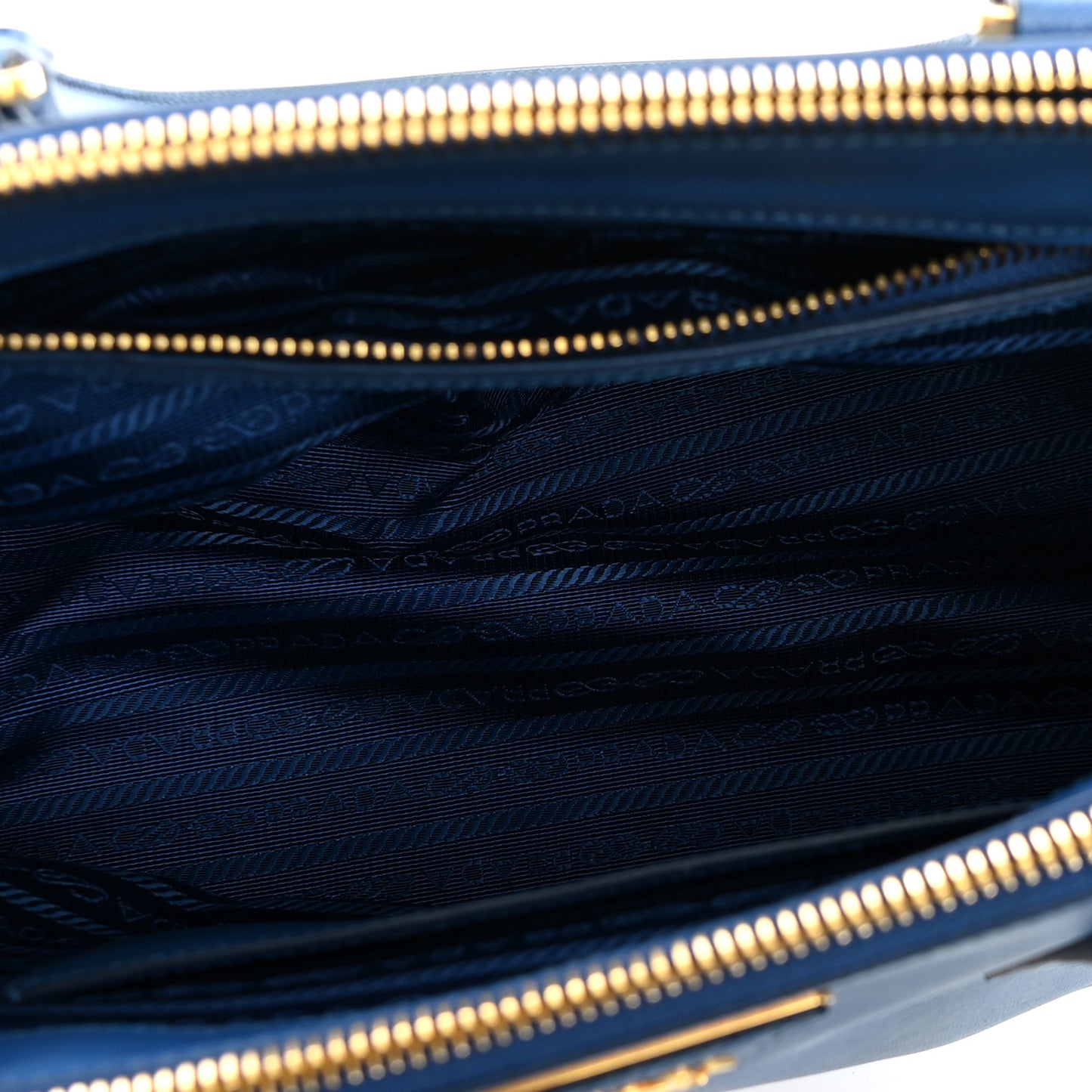 Saffiano Small Galleria Double Zip Tote Azzurro
