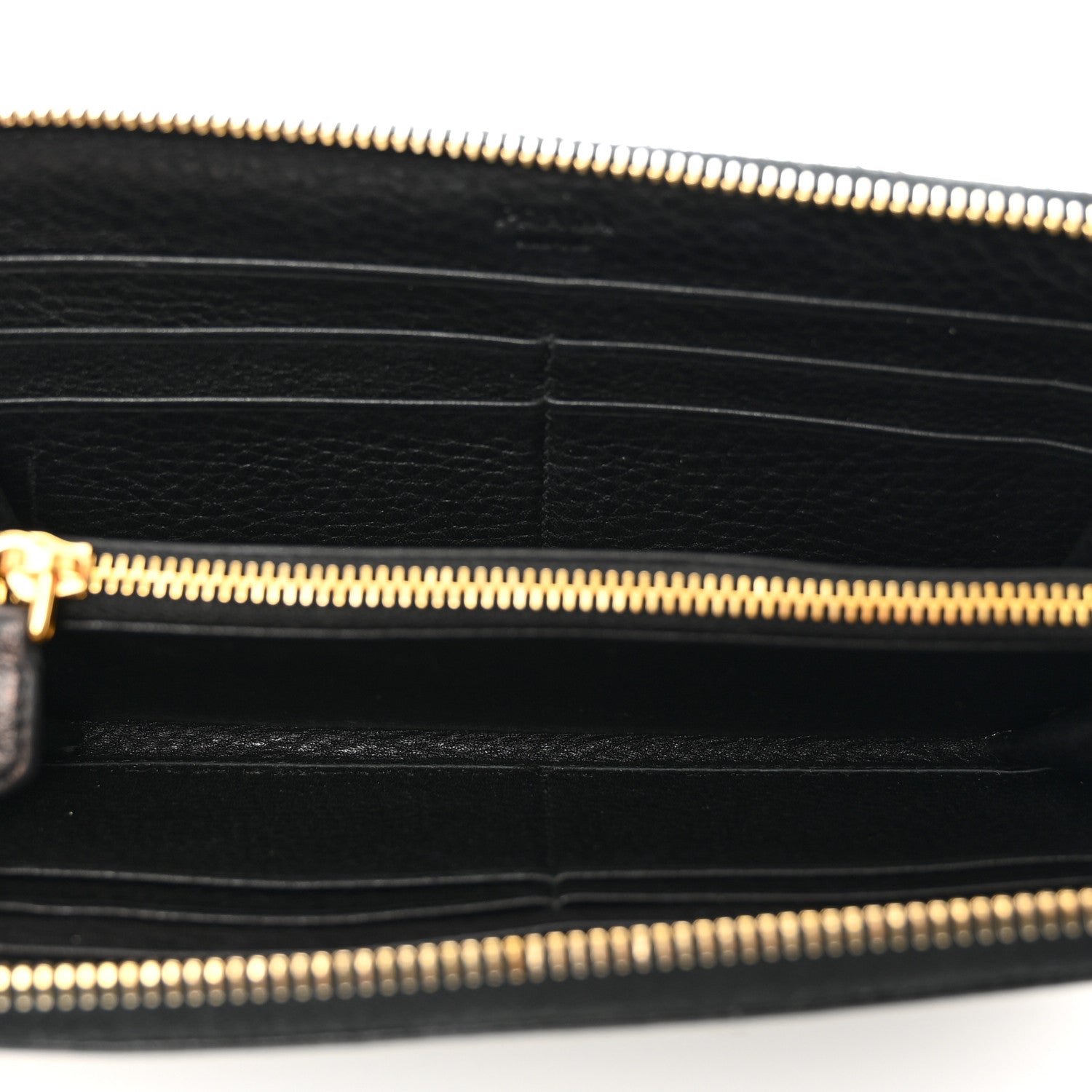 Prada Vitello Daino Zip Around Wallet Black 5 of 8