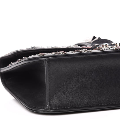 Valentino Garavani Vitello Crystal Loveblade Embellished Medium Glam Lock Rockstud Flap Black 6 of 12