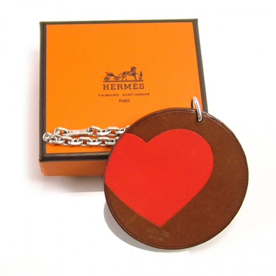 Hermes Barenia Heart Key Chain Brown 5 of 6