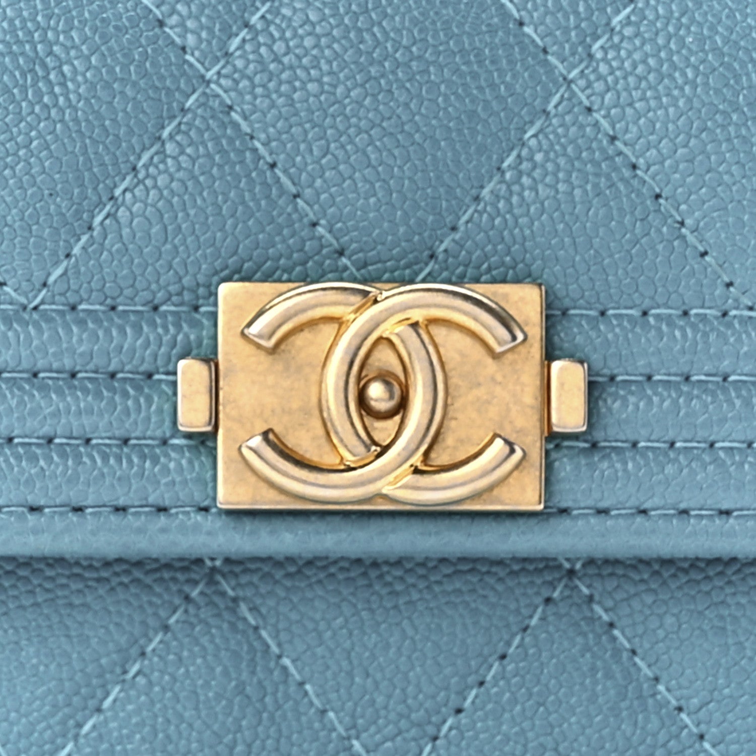 Chanel Caviar Quilted Boy Flap Card Holder Light Blue 8 of 11