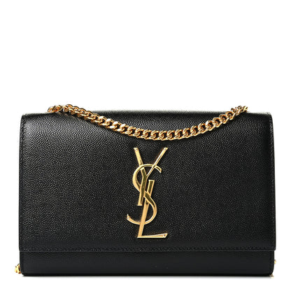 Saint Laurent Grain De Poudre Small Monogram Kate Satchel Black 1 of 6