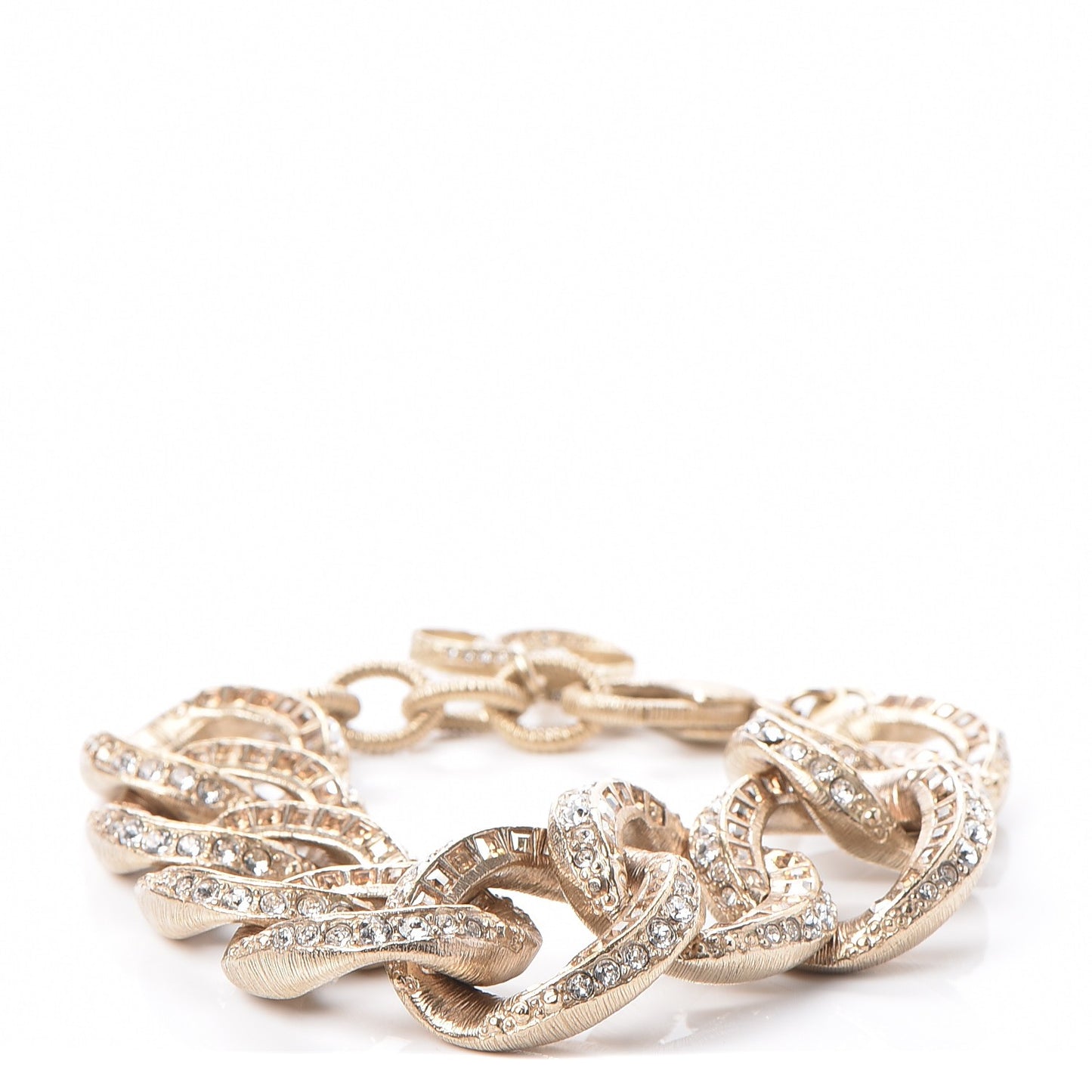 Crystal CC Chain Bracelet Gold