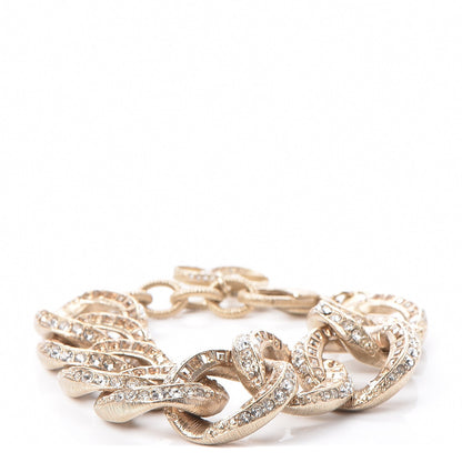 Chanel Crystal CC Chain Bracelet Gold 1 of 6