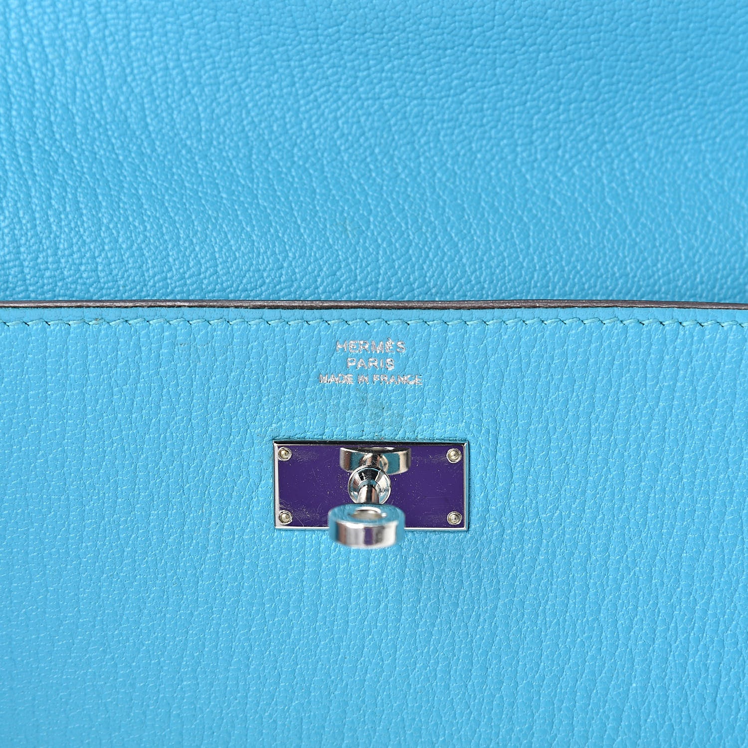 Hermes Chevre Mysore Kelly Longue Wallet Bleu Azteque 6 of 9