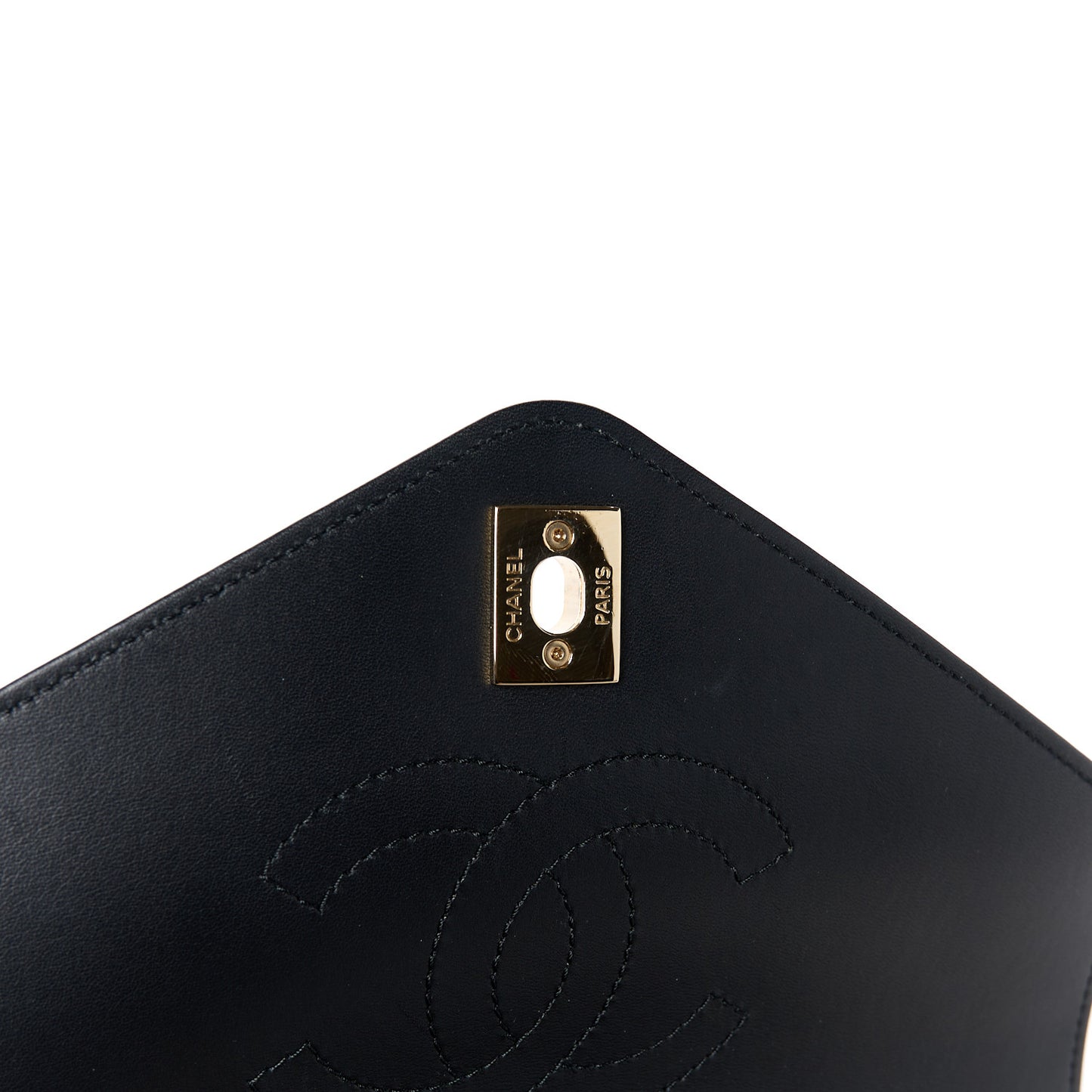 Calfskin Chevron Stitched Small Coco Flap Bag Black