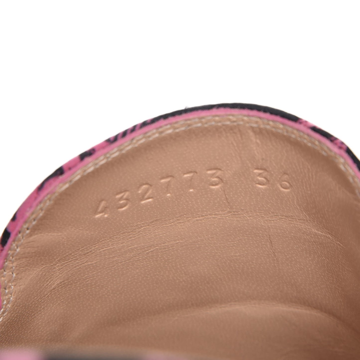Silk Satin GG Wallpaper Saint Romain Womens Princetown Slippers 36 Pink Black