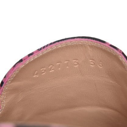 Gucci Silk Satin GG Wallpaper Saint Romain Womens Princetown Slippers 36 Pink Black 8 of 9